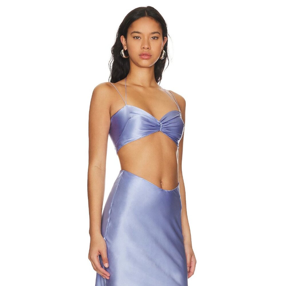 Natalie Rolt Tiffany Crop Top in Bluebell Silk - Picture 2 of 4